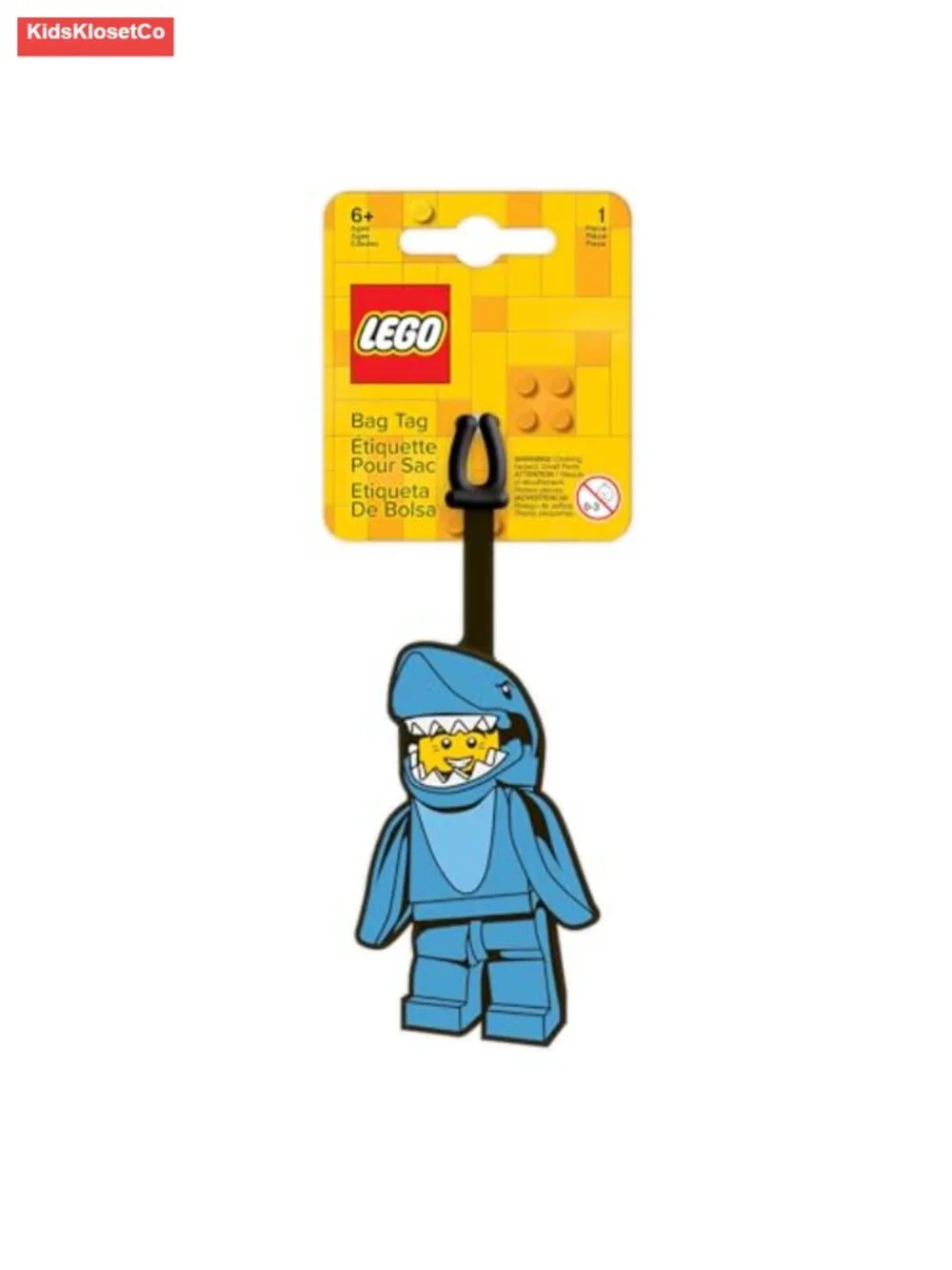 LEGO Shark Suit Guy Silicone Luggage Tag with Strap